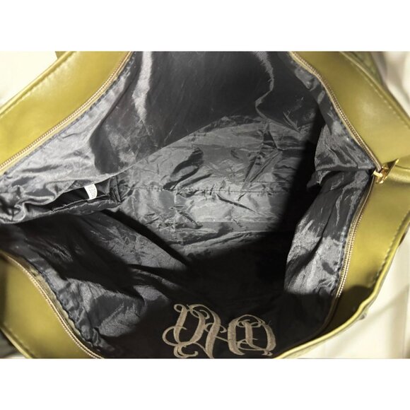 Monogrammed Green Tote Bag With Floral Shoulder Strap & Double Handles - Picture 7 of 8